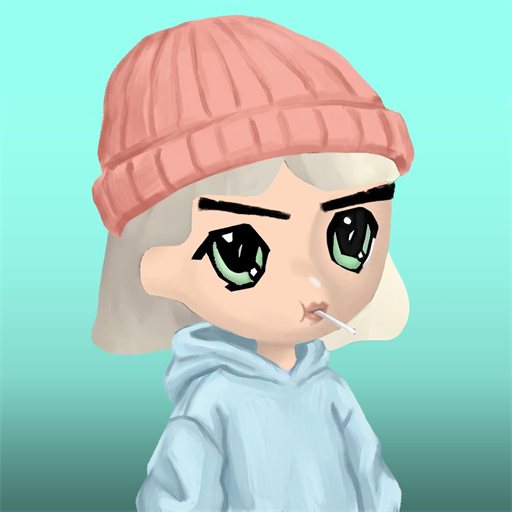 Nostalgio NFT character — shark hoodie